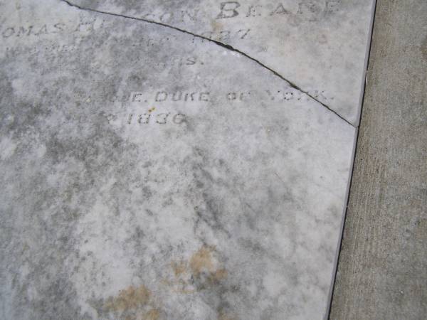 Lucy Ann BEARE  | b 1803 in England  | wife of Thomas Hudson BEARE  | d: 13 Sep 1837  | arrived ?? barque Duke of York 27? July 1836  |   | Kingscote historic cemetery - Reeves Point, Kangaroo Island, South Australia  |   | 