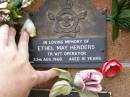 
Ethel May HENDERS,
died 23 Aug 1968 aged 51 years;
Lawnton cemetery, Pine Rivers Shire
