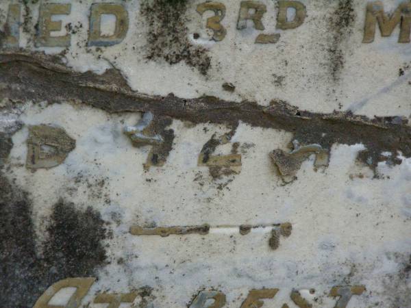 Henry SALTMER,  | died 3 May 1911 aged 72? years;  | Lawnton cemetery, Pine Rivers Shire  | 