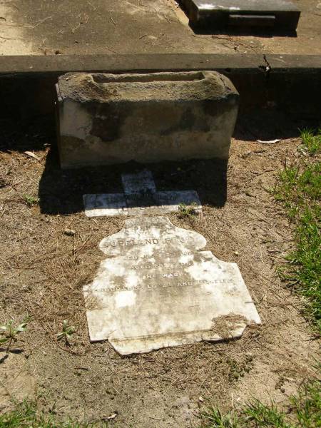 Leslie,  | son of Copeland SPODE,  | died 7 Jan 1901 aged 29 years;  | Lawnton cemetery, Pine Rivers Shire  | 