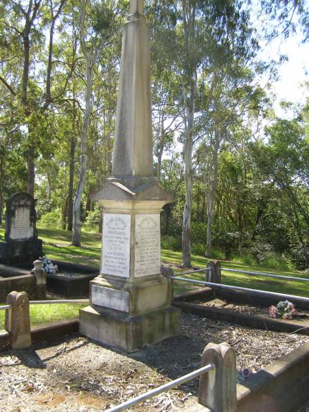 John CASEY,  | died 7 March 1894 aged 56 years;  | Margaret,  | wife,  | died 31 March 1897 aged 60 years;  | Phil ROACH,  | grandson,  | drowned 26 June 1893 aged 2 years;  | parents;  | Thomas Francis CASEY,  | died 28 July 1918 aged 48 years;  | Elizabeth CASEY,  | died 2 Oct 1942 aged 71 years;  | Hilda, wife of J.J. CASEY,  | died 11 March 1928 aged 52 years;  | James John CASEY,  | died 3 Dec 1937 aged 68 years;  | Ann CLARKE,  | mother,  | died 21 April 1888 aged 48 years;  | Eileen,  | daughter of J.V. & J. CASEY,  | died 11 Aug 1929 aged 7 years;  | Jane,  | wife of Philip RYAN,  | died 17 April 1932 aged 58 years;  | Lawnton cemetery, Pine Rivers Shire  | 