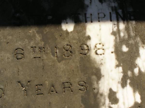 David HALL,  | father,  | died Strathpine 6 Dec 1898 aged 70 years;  | Richard HALL,  | brother,  | died 1946;  | Lawnton cemetery, Pine Rivers Shire  | 