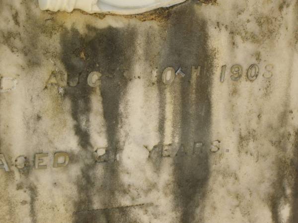 Neils Peter JOHNSON,  | died 10 Aug 1908 aged 21 years;  | Lawnton cemetery, Pine Rivers Shire  | 