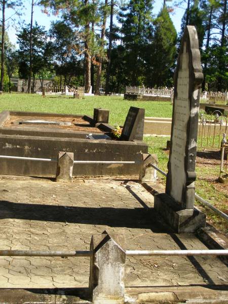 James WHITE,  | died 5 Aug 1898 aged 53 years;  | Angelina Elizabeth,  | wife,  | died 26 Dec 1893 aged 35 years;  | Catherine,  | second wife,  | died 30 May 1937 aged 82 years;  | Lawnton cemetery, Pine Rivers Shire  | 