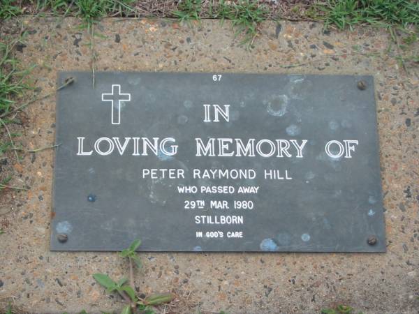 Peter Raymond HILL,  | stillborn 29 Mar 1980;  | Lawnton cemetery, Pine Rivers Shire  | 