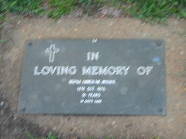 Bertha Emmerline MOCHRIE?,  | died 13 Oct 1976 aged 91 years;  | Lawnton cemetery, Pine Rivers Shire  | 
