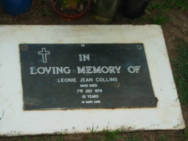 Leonie Jean COLLINS,  | died 7 July 1979 aged 18 years;  | Lawnton cemetery, Pine Rivers Shire  | 