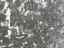 
parents;
James MCCULLAGH,
died 3 Nov 1910 aged 68 years;
Mary,
wife,
died 9 Nov 1910 aged 72 years;
migrated from Ireland 1864,
settled in Narangba,
restored by descendants 1997;
Lawnton cemetery, Pine Rivers Shire
