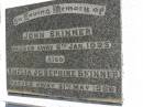
John SKINNER,
died 6 Jan 1925;
Amelia Josephine SKINNER,
died 31 May 1966;
Lawnton cemetery, Pine Rivers Shire
