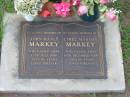 John Hanly MARKEY, died 12 July 1990 aged 80 years; Ethel Martha MARKEY, died 14 Dec 2000 aged 86 years; Lawnton cemetery, Pine Rivers Shire 