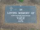 
Alan Raymond WOOLNOUGH,
died 31 March 1988 aged 65 years;
Lawnton cemetery, Pine Rivers Shire
