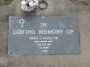 
Mavis D. HAZELTON,
died 23 OCt 1991 aged 62 years;
Lawnton cemetery, Pine Rivers Shire
