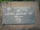 
Gregory P. WALSH,
died 25 June 1987 aged 75 years;
Lawnton cemetery, Pine Rivers Shire

