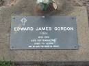 Edward James (Ted) GORDON, died 26 Sept 1990 aged 70 years; Lawnton cemetery, Pine Rivers Shire 