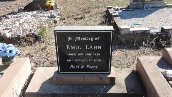Emil LAHN  | b: 26 Jun 1929  | d: 13 Aug 2000  |   | Leyburn Cemetery  | 