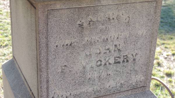 John F VICKERY  | d: 24 May 1886 aged 38  |   | Leyburn Cemetery  |   | 