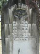 Willie HEIN died 2 Nov 1924 aged 27 years; Harold; parents H. and S. HEIN; Logan Village Cemetery, Beaudesert 