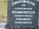 sister Janet WILLIAMSON died 19 Oct 1946 aged 82 years; Logan Village Cemetery, Beaudesert 