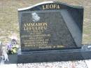 Ammaron Lefulefu LEOFA, 15-3-1964 N.Z. - 25-7-2003, companion of Rona Semu, father of Shemron, Noramma, Ezrom & Zarafaia; Logan Village Cemetery, Beaudesert 