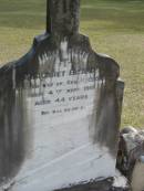 Margaret Eleanor wife of Geo. H. COOKE died 4 Sept 1910 aged 44 years; Logan Village Cemetery, Beaudesert 
