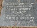 Barry Sydney PEARCE, 24-11-1929 - 26-3-1992, husband father; Logan Village Cemetery, Beaudesert Shire 