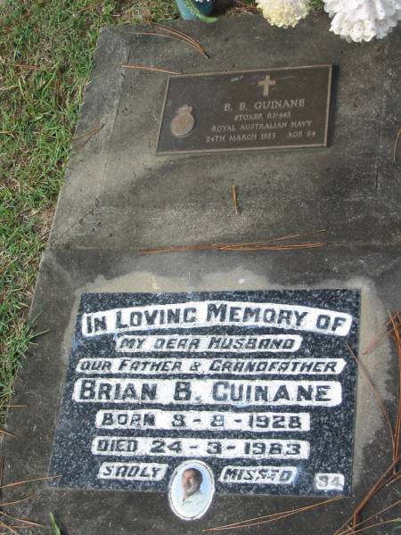 B B GUINANE, D: 24 Mar 1983, aged 54  | Brian B GUINANE, B: 8 Aug 1928, D: 24 Mar 1983  | Logan Village Cemetery, Beaudesert  | 
