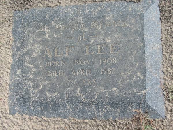 Alf LEE, B: Nov 1908, D: Apr 1987, aged 79  | Logan Village Cemetery, Beaudesert  | 