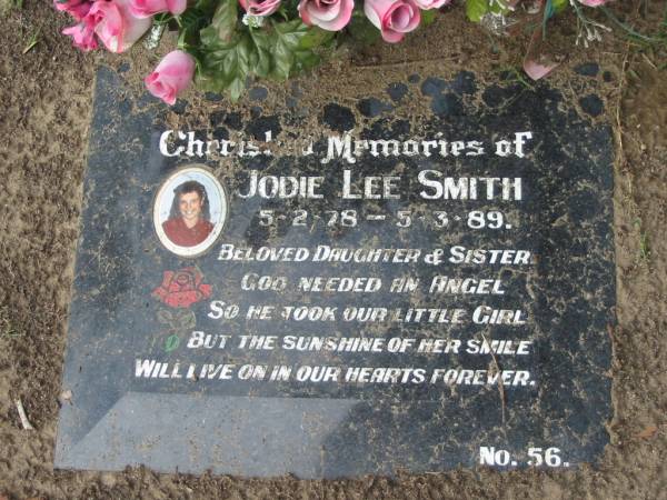 Jodie Lee SMITH 5-2-78 - 5-3-89, daughter sister;  | Logan Village Cemetery, Beaudesert  | 