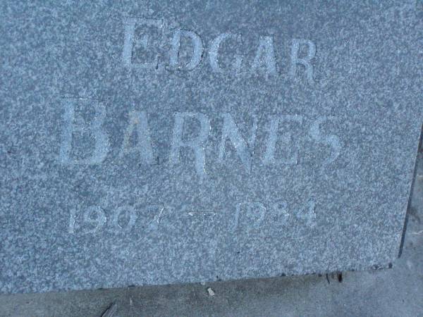 Edgar BARNES,  | 1907 - 1984;  | Lower Coomera cemetery, Gold Coast  | 