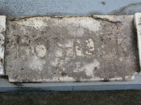 parents;  | Gwen Ness BOSTOCK,  | died 10 Jan 1944 aged 36 years;  | Robert Neville BOSTOCK,  | died 25 Oct 1975 aged 67 years;  | Lower Coomera cemetery, Gold Coast  | 