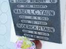 parents; Mabel L.G. YAUN, died 15-4-1963 aged 70 years; Roderick H. YAUN, died 6-6-1970 aged 69 years; Lower Coomera cemetery, Gold Coast 