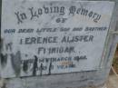 Terence Alister FINNIGAN, son brother, died 14 March 1945 aged 5 years; Lower Coomera cemetery, Gold Coast 