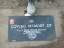 Kelly Ross PARKER (Devlin), died 7 Oct 1991 aged 25 years; Lower Coomera cemetery, Gold Coast 
