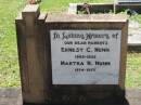 Ernest C NUNN
1869 - 1955
Martha R NUNN
1874 - 1957
Lowood General Cemetery
