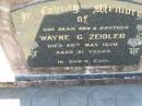 Wayne G ZEIDLER
26 May 1970, aged 21
Lowood General Cemetery