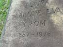 Elvira Ablone Eva FROM
1887 - 1976
Frederick C E FROM
1892 - 1976
Lowood General Cemetery