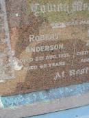 Robert ANDERSON
5 Aug 1921, aged 63
Elizabeth ANDERSON
14 Jun 1949, aged 86
Lowood General Cemetery