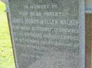 James Munro WALKER
Ellen WALKER
accidently drowned in the Brisbane river at Lowood
18 Oct 1911 aged 40 and 43 respectively
Lowood General Cemetery