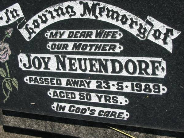 Joy NEUENDORF  | d: 23 May 1989, aged 50  | Lowood General Cemetery  |   | 
