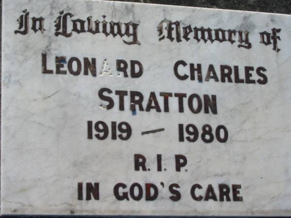 Leonard Charles STRATTON  | 1919 - 1980  | Lowood General Cemetery  |   | 