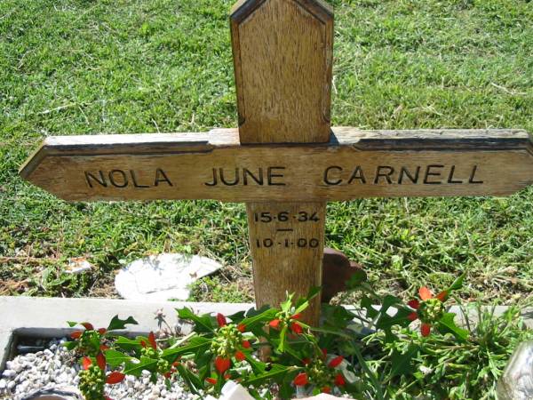 Nola June CARNELL  | b: 15 Jun 1934, d: 10 Jan 2000  | Lowood General Cemetery  |   | 