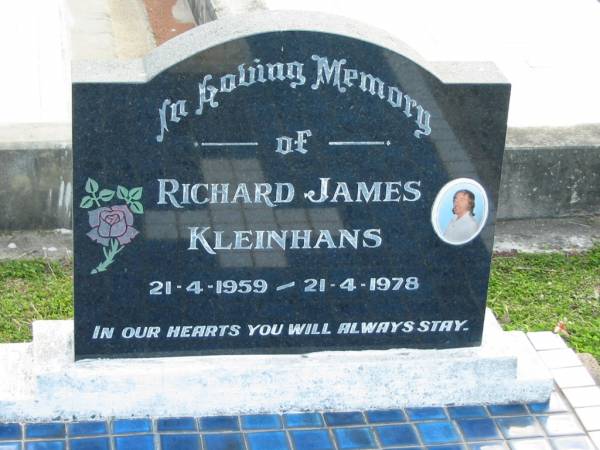 Richard James KLEINHANS, 21-4-1959 - 21-4-1978;  | Lowood Trinity Lutheran Cemetery (Bethel Section), Esk Shire  | 