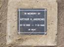 
Arthur H. ANDREWS,
22-12-1893 - 7-12-1968;
Ma Ma Creek Anglican Cemetery, Gatton shire
