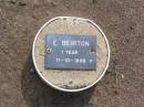 
E. BEIRTON, female,
died 11-10-1898 aged 1 year;
Ma Ma Creek Anglican Cemetery, Gatton shire
