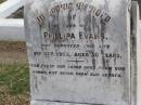 
Phillipa EVANS, wife,
died 9 Sept 1923 aged 30 years;
Ma Ma Creek Anglican Cemetery, Gatton shire
