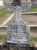 
Marie CLARKE,
died 12 Sept 1926 aged 55 years;
Richard W. CLARKE,
died 16 Feb 1949 aged 92 years;
Ma Ma Creek Anglican Cemetery, Gatton shire
