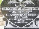 
Neville Arthur KUNDE,
husband father,
died 26 June 1977 aged 50 years;
Rita Geraldine KUNDE, mother,
died 16 April 1984 aged 53 years;
Ma Ma Creek Anglican Cemetery, Gatton shire
