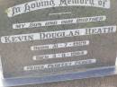 
Kevin Douglas HEATH, son brother,
born 31-7-1929 died 3-9-1984;
Ma Ma Creek Anglican Cemetery, Gatton shire
