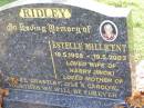 
Estelle Millicent RIDLEY,
19-5-1928 - 19-5-2003,
wife of Harry (Mick),
mother of Ashley, Grantley, Lyle & Carolyn;
Ma Ma Creek Anglican Cemetery, Gatton shire
