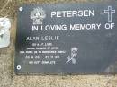 
Alan Leslie PETERSEN,
husband of Joyce,
dad, poppy, da to Christinas family,
20-6-20 - 21-11-00;
Ma Ma Creek Anglican Cemetery, Gatton shire
